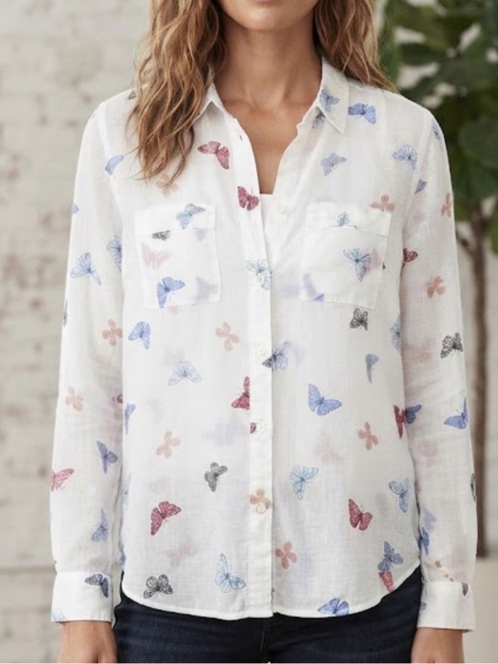 Gap Boyfriend Fit Butterfly Blouse